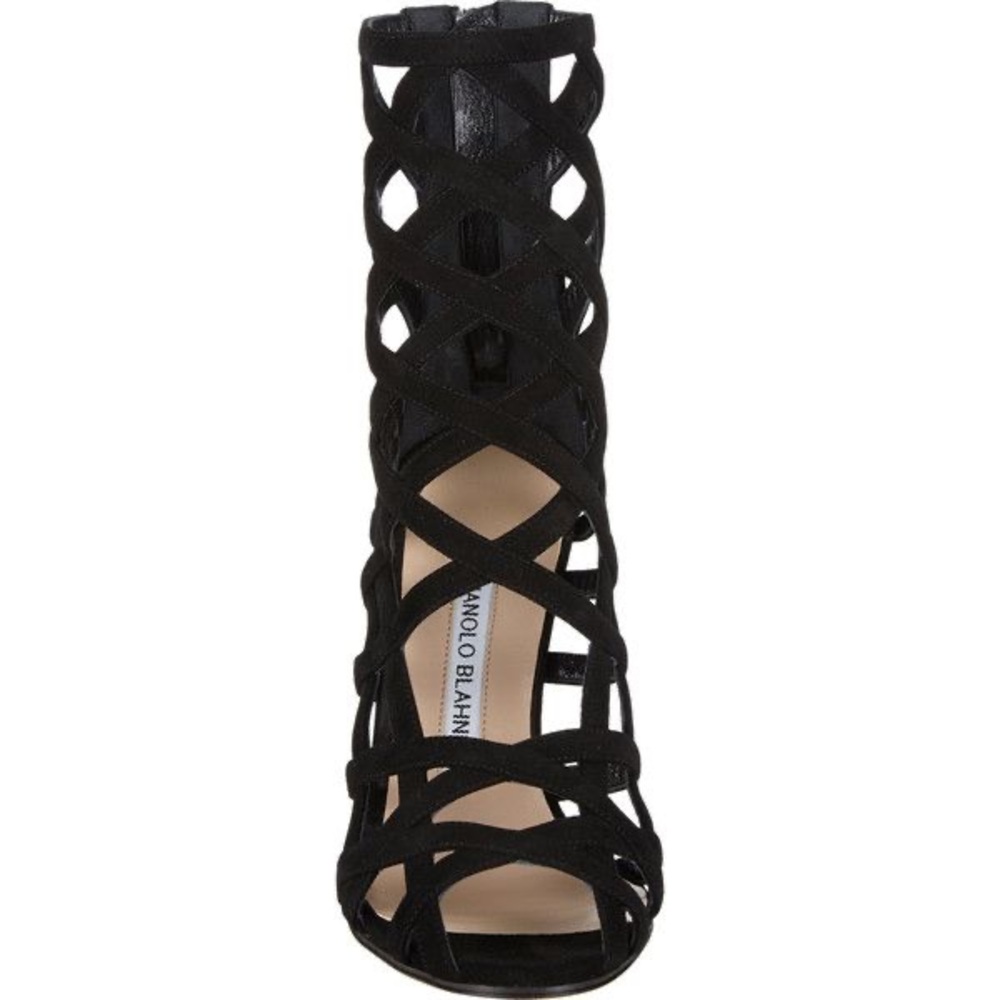 Manolo Blahnik Black Cage Heels